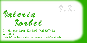 valeria korbel business card